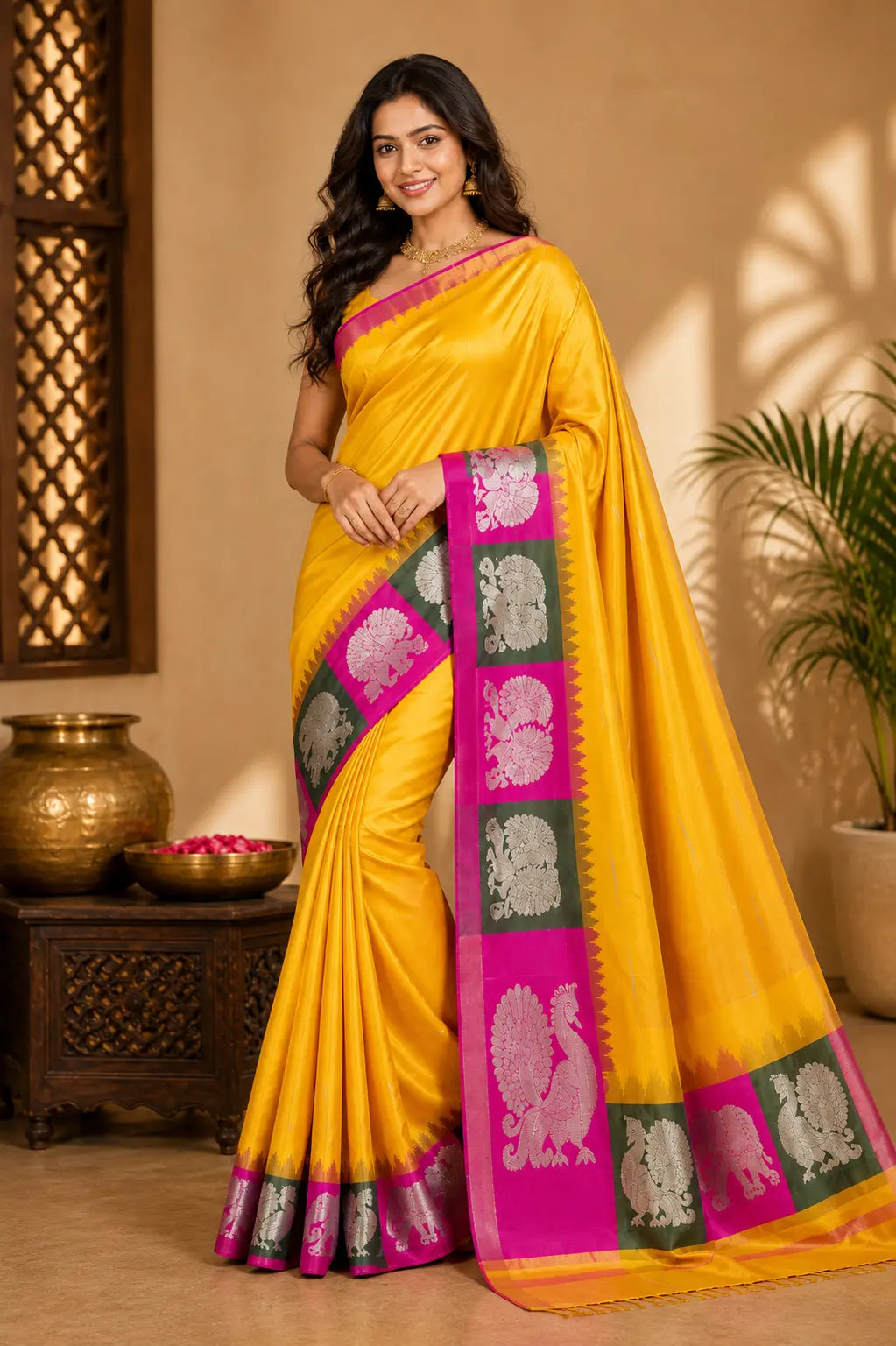 Mustard Yellow Saree