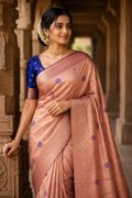 Elegant Peach Silk Saree