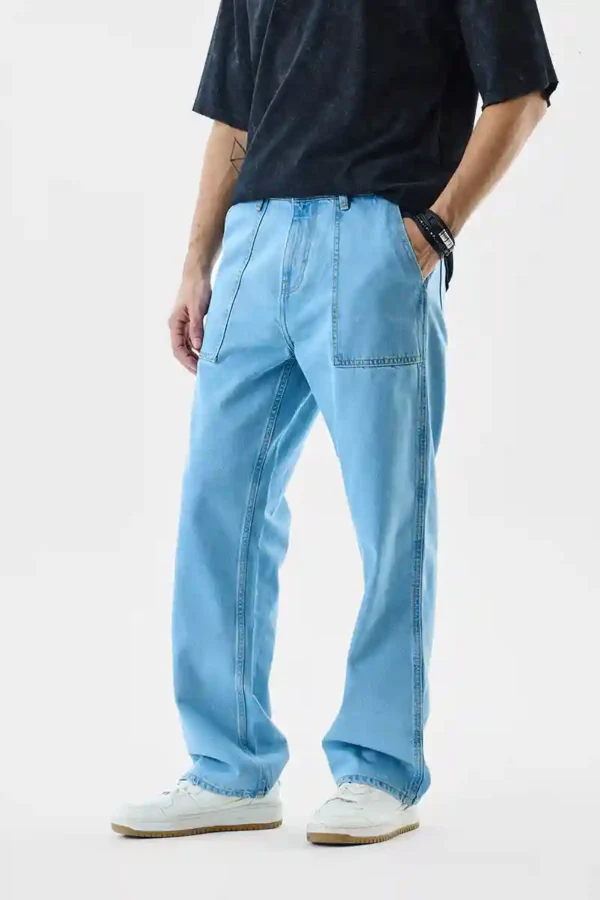 Washed Straight Fit Jeans