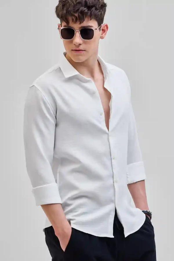 White Textured Shirt