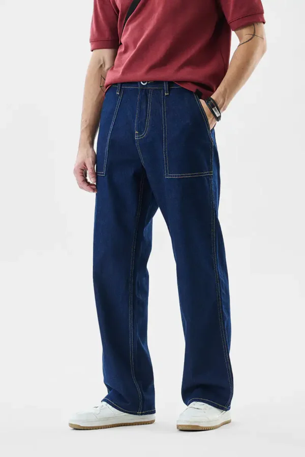 Washed Straight Fit Jeans