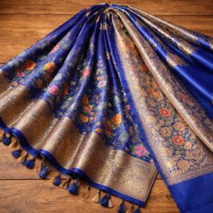 floral meenakari silk saree