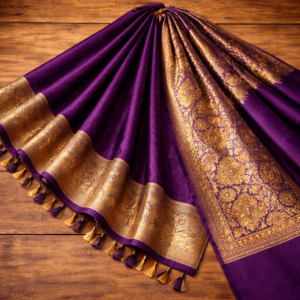 Art Silk Dark Purple Saree